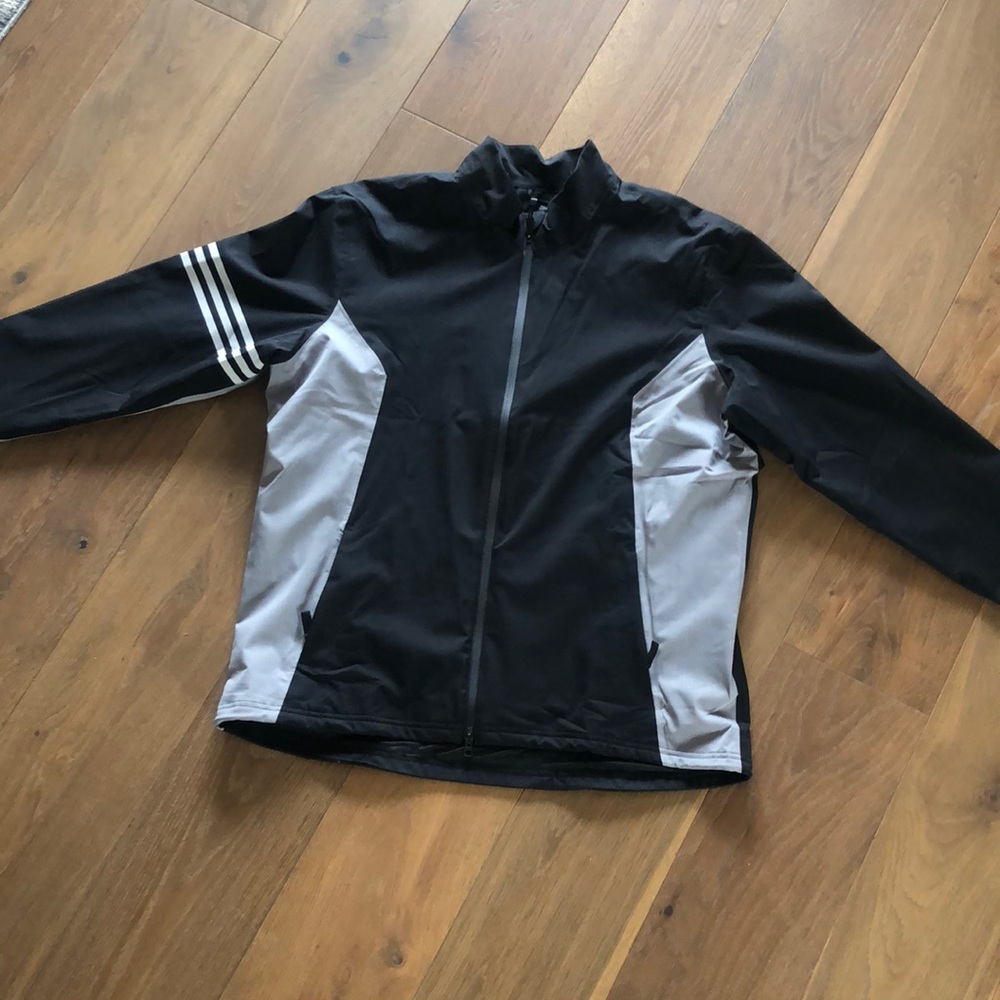 Black and Gray Jacket with Striped Sleeve